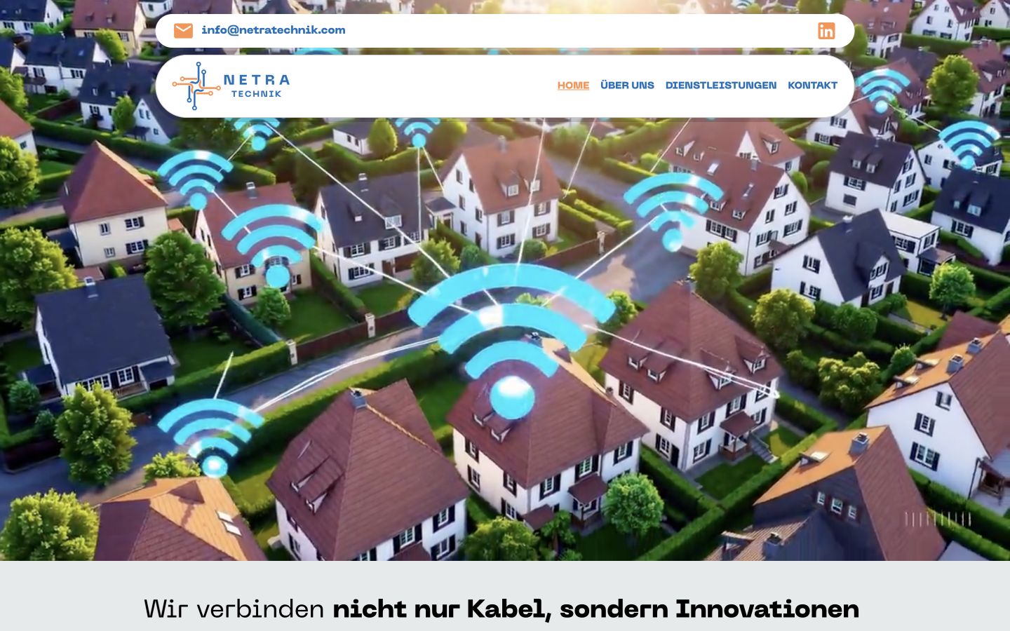 Netra Technik web sitesi ana ekranı